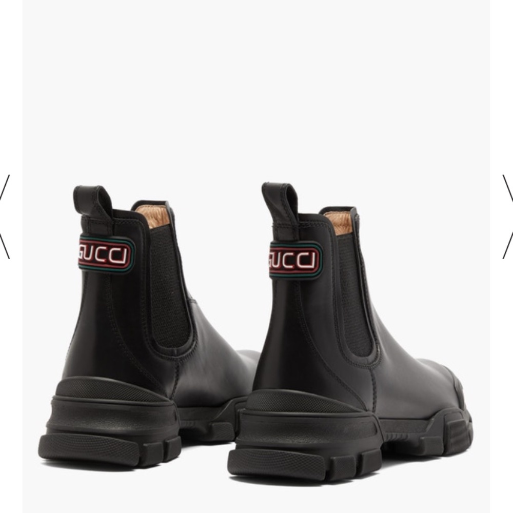 GUCCI Leon exaggerated-sole leather Chelsea boots